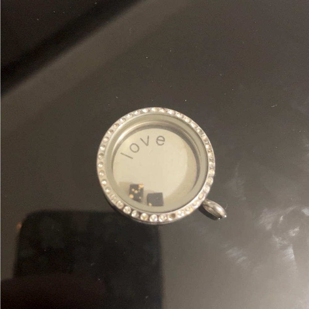 🤍 Round ‘Love’ Locket with gems Necklace Charm 🤍